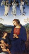 Pietro Perugino The Virgin and Child with an Angel Spain oil painting artist